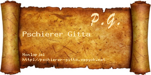 Pschierer Gitta névjegykártya